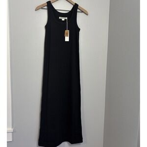 Outerknown Women's XS Sojourn‎ Ribbed Tank Dress Black Sleeveless NEW